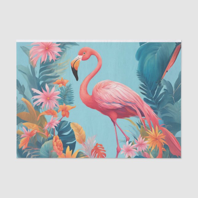 Mousseline Papier de papier de découpage Flamant rose fabuleu (Recto)