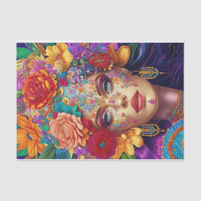 Mousseline Papier de papier de découpage floral moderne (Recto)