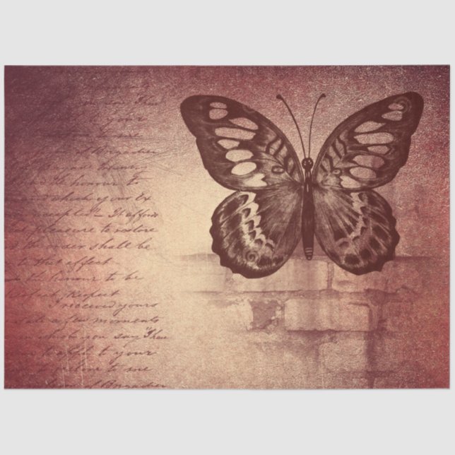 Mousseline Papier de papier de découpage papillon vintage (Recto)