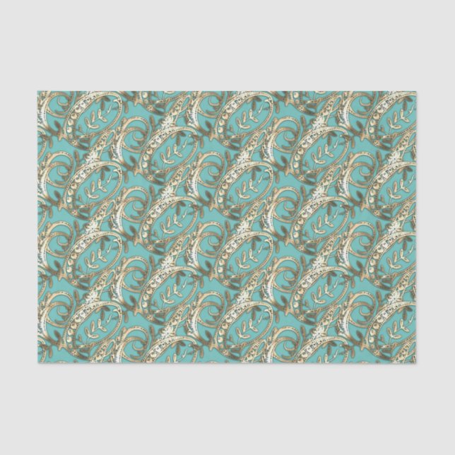 Mousseline Papier de papier de fond G pour monogramme d'or vi (Recto)