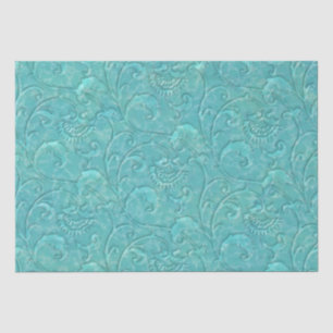 Mousseline Papier de papier de fond turquoise Turquoise Flora