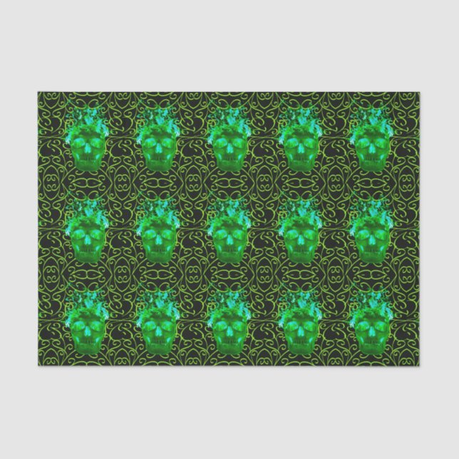 Mousseline Papier de papier de fond vert crâne (Recto)