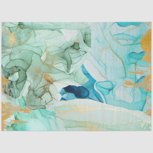 Mousseline Papier de papier de papier de découpage bleu, vert (Recto)