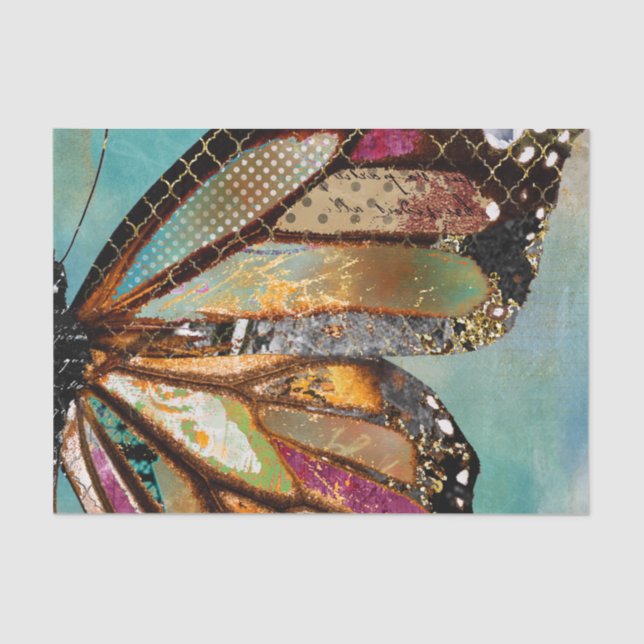 Mousseline Papier de papier de papier de papillon du ciel ble (Recto)