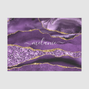 Mousseline Papier de papier de Parties scintillant en or viol