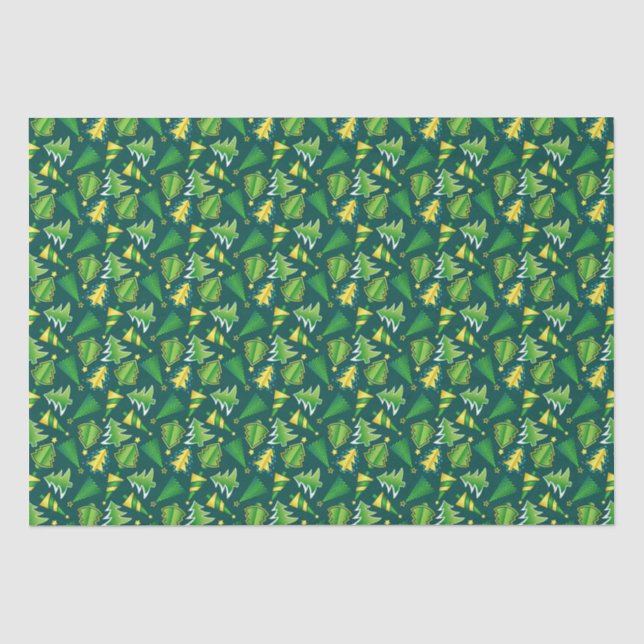 Mousseline Papier de papier de tissu vert et or (Recto)