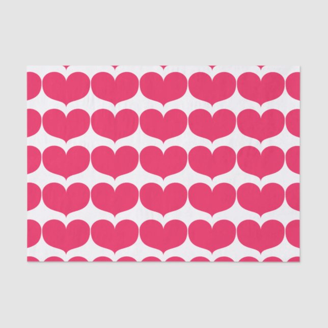 Mousseline Papier de papier de tissus Big Pink Hearts (Recto)