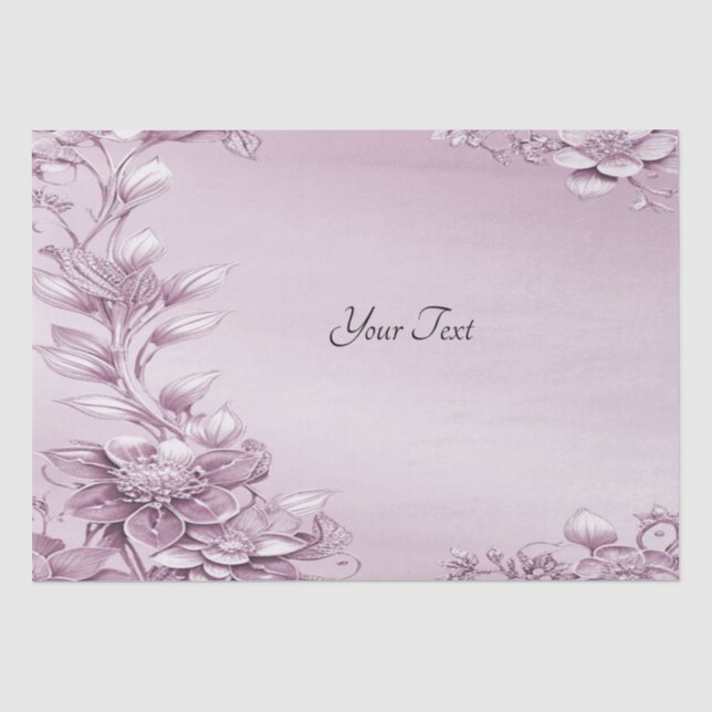 Mousseline Papier de papier de tissus de feuillage rose (Recto)