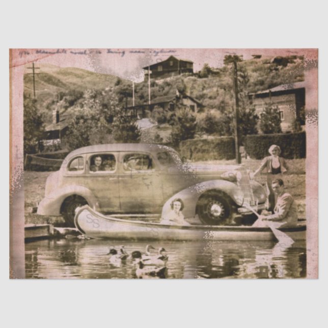 Mousseline Papier de papier journal de temps de vacances rétr (Recto)