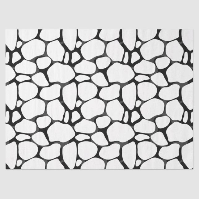 Mousseline Papier de papier Motif de la Giraffe noire et blan (Recto)