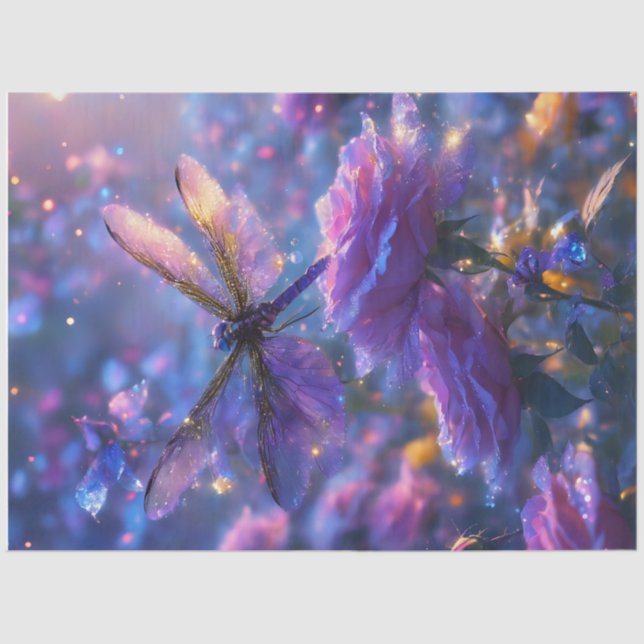 Mousseline Papier de papier Rose Dragonfly (Recto)