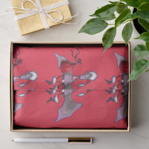 Mousseline Papier de papier rouge père Noël Bat