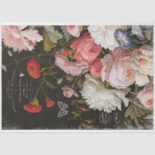 Mousseline Papier de papier tissu de découpage floral foncé