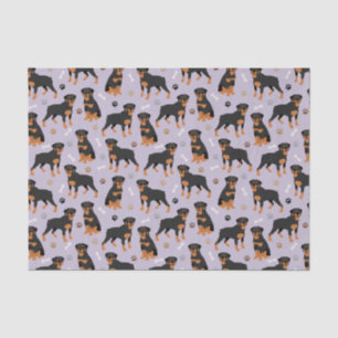 Mousseline Papier de papier tissu Rottweiler Dog Bones and Pa