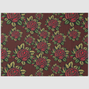 Mousseline papier de rose rouge