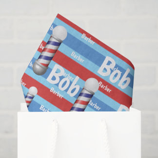 Mousseline Papier de soie, Barbershop BarberpoleRouge Blanc B
