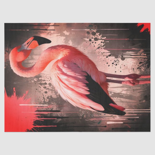 Mousseline Papier de soie/découpage Flamingo (Recto)