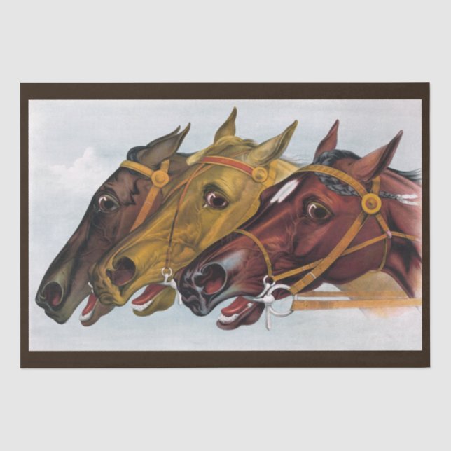 Mousseline papier de tissu à trois chevaux (Recto)