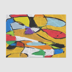 Mousseline Papier de tissu Abstrait jaune