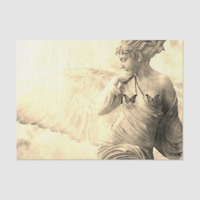 MOUSSELINE PAPIER DE TISSU ANGE EN JAUNE (Recto)