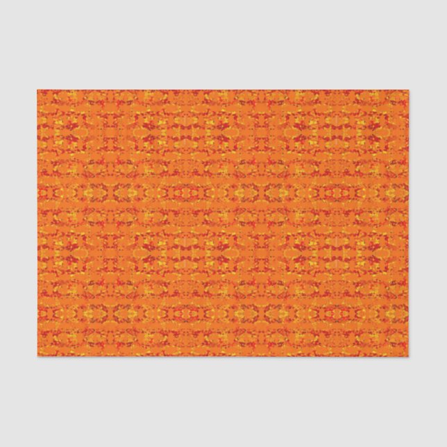 Mousseline Papier de tissu Aztek Orange (Recto)