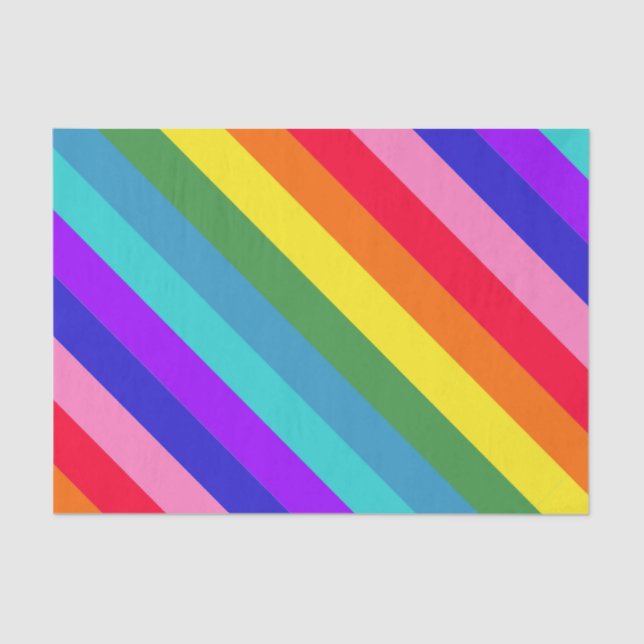 Mousseline Papier de tissu Big Rainbow Diagonal Stripes (Recto)