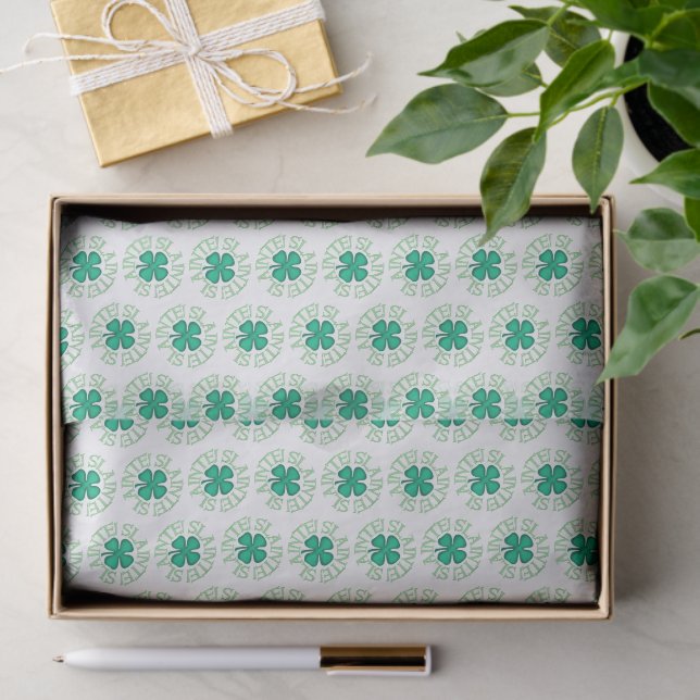 Mousseline Papier de tissu blanc de trèfle (Cadeau)