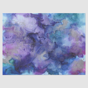 Mousseline papier de tissu bleu et violet