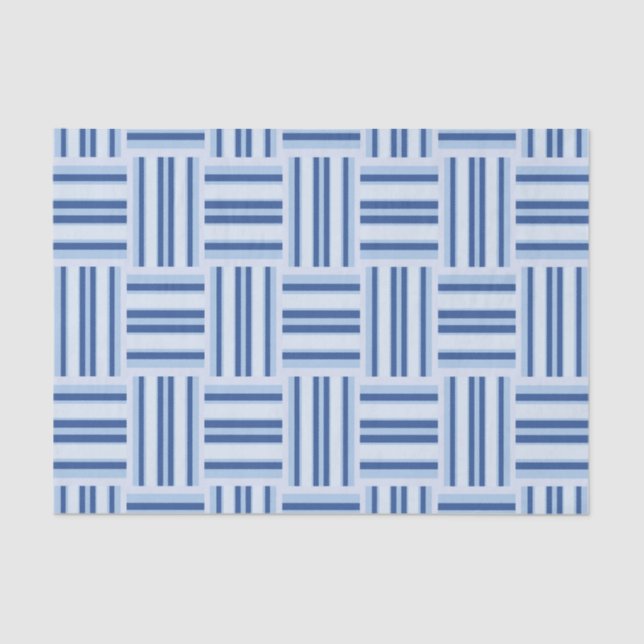 Mousseline Papier de tissu Blue Stripes (Recto)
