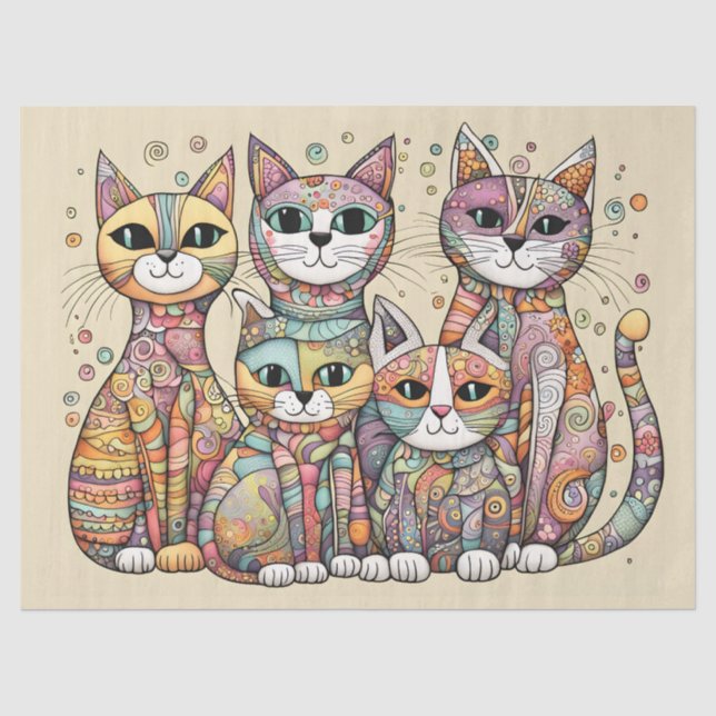 Mousseline papier de tissu calmant chats (Recto)