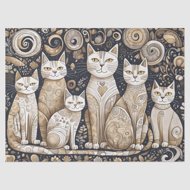 Mousseline papier de tissu calmant chats (Recto)