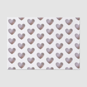 Mousseline Papier de tissu cardiaque perle et pourpre