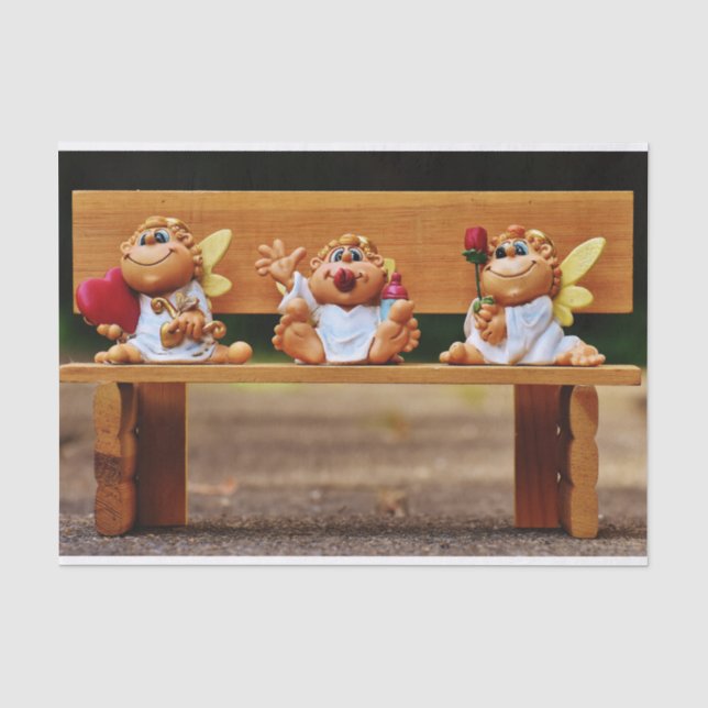 Mousseline papier de tissu cartoon anges (Recto)