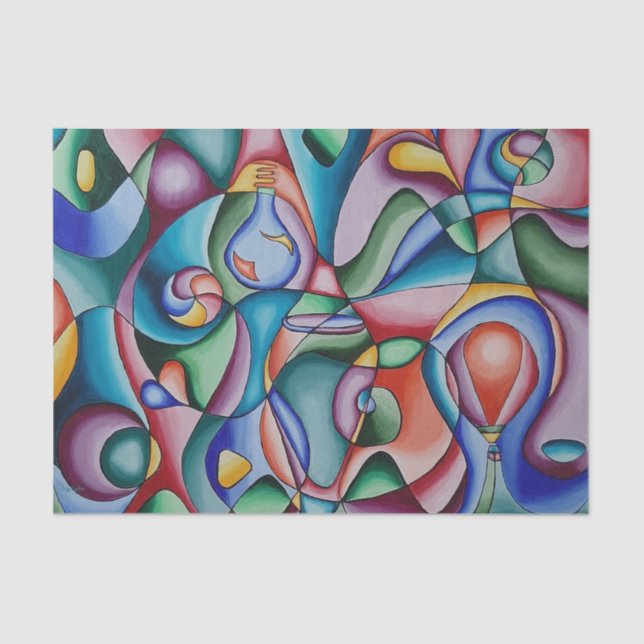 Mousseline Papier de tissu coloré (Recto)