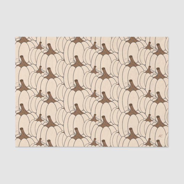 Mousseline Papier de tissu crémeux blanc citrouille (Recto)