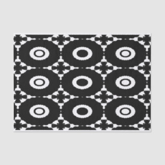 Mousseline Papier de tissu Croix et cercles noirs et blancs