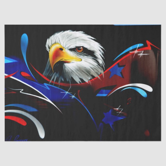 Mousseline papier de tissu d'aigle américain (Recto)