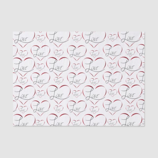 Mousseline Papier de tissu d'amour Valentine (Recto)