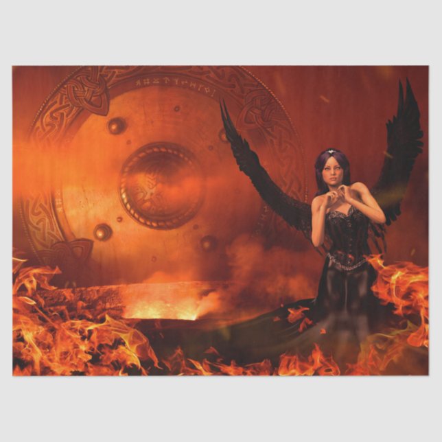 Mousseline papier de tissu d'ange foncé (Recto)