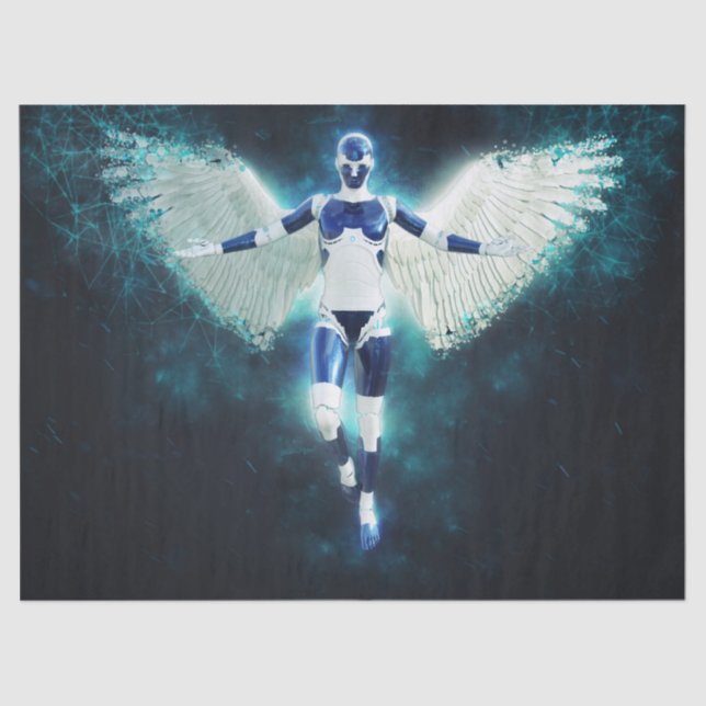 Mousseline papier de tissu d'ange robot (Recto)