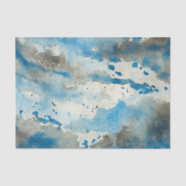 Mousseline Papier de tissu d'aquarelle abstrait (Recto)