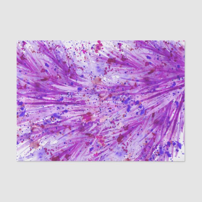 Mousseline Papier de tissu d'aquarelle abstraite violet (Recto)