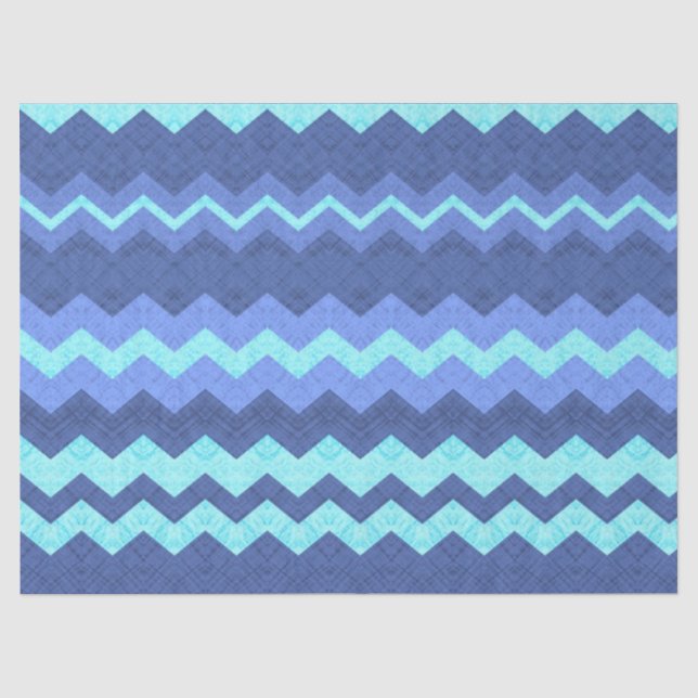 Mousseline papier de tissu de chevron bleu (Recto)