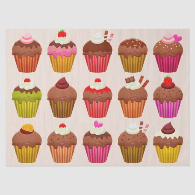 Mousseline papier de tissu de cupcakes (Recto)