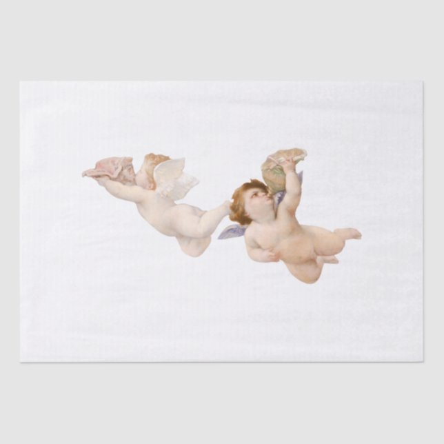 Mousseline PAPIER DE TISSU DE DÉCOUPAGE : CHERUBS vintages (Recto)