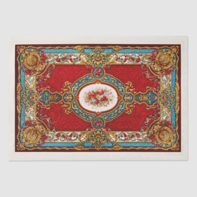 MOUSSELINE PAPIER DE TISSU DE DÉCOUPAGE : MOQUETTE VINTAGE (Recto)