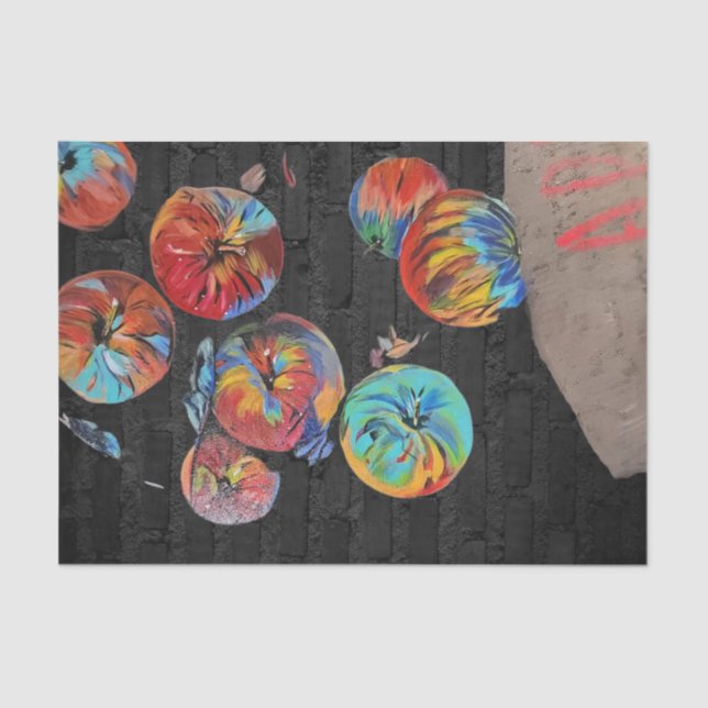 Mousseline papier de tissu de découpage, sac Apple de couleur (Recto)