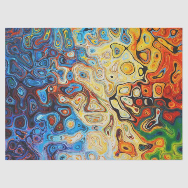 Mousseline Papier de tissu de déversement d'huile arc-en-ciel (Recto)