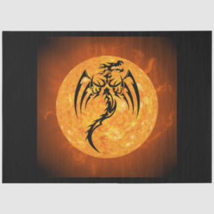 Mousseline papier de tissu de dragon de feu