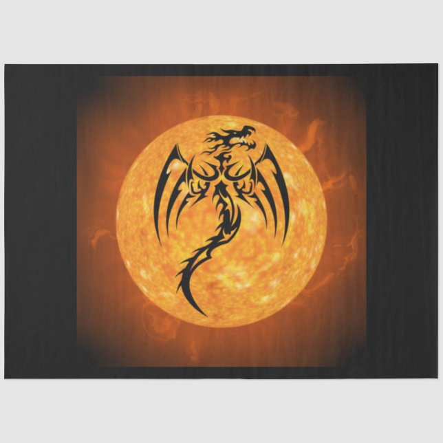 Mousseline papier de tissu de dragon de feu (Recto)